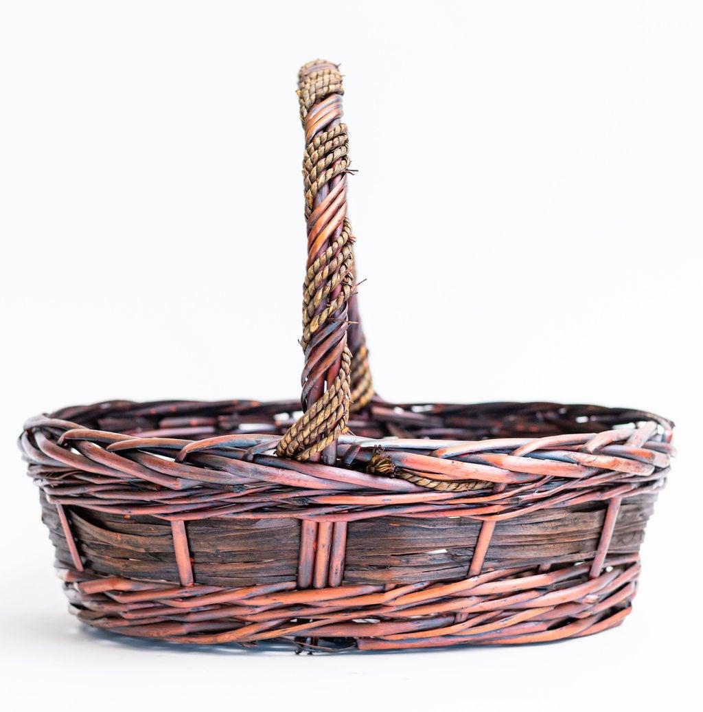 Picture of MDR Trading AI-4270MAHB-Q12 14 in. Mahogany Brown Long Handled Willow Basket - Set of 12