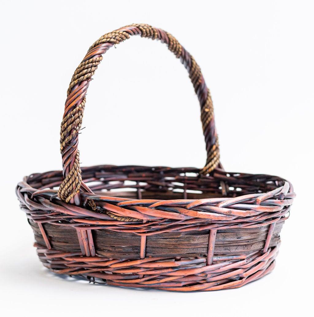 Picture of MDR Trading AI-4270MAHC-Q12 15.75 in. Mahogany Brown Long Handled Willow Basket - Set of 12