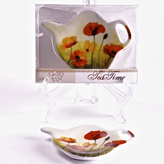 Picture of Hi-Line Gift CBD-2-5716 Porcelain Tea Bag Holders in Gift Box&#44; Poppies