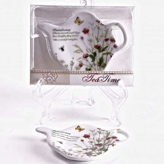 Picture of Hi-Line Gift CBD-2-R095 Porcelain Tea Bag Holders in Gift Box&#44; Field Flowers