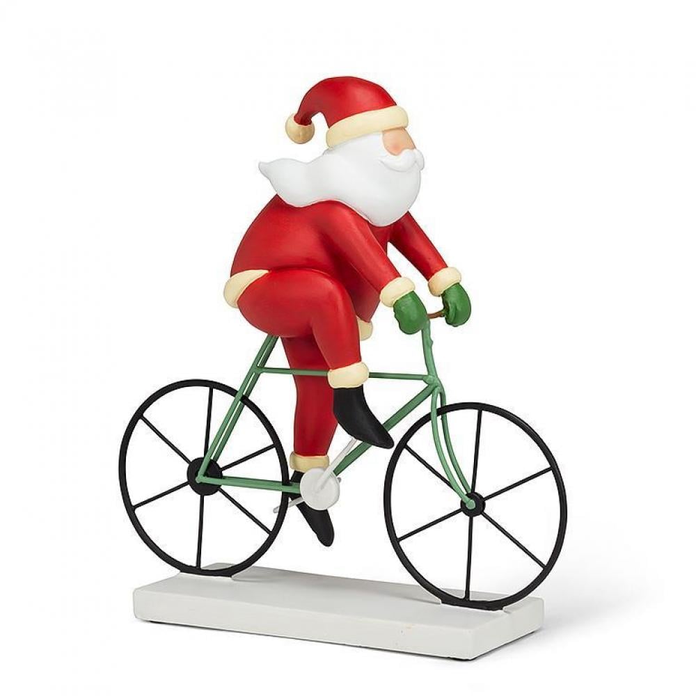 Picture of MDR Trading AB-27-HIPSTER-240-Q01 Santa Rides A Bike Figurine&#44; Red & White