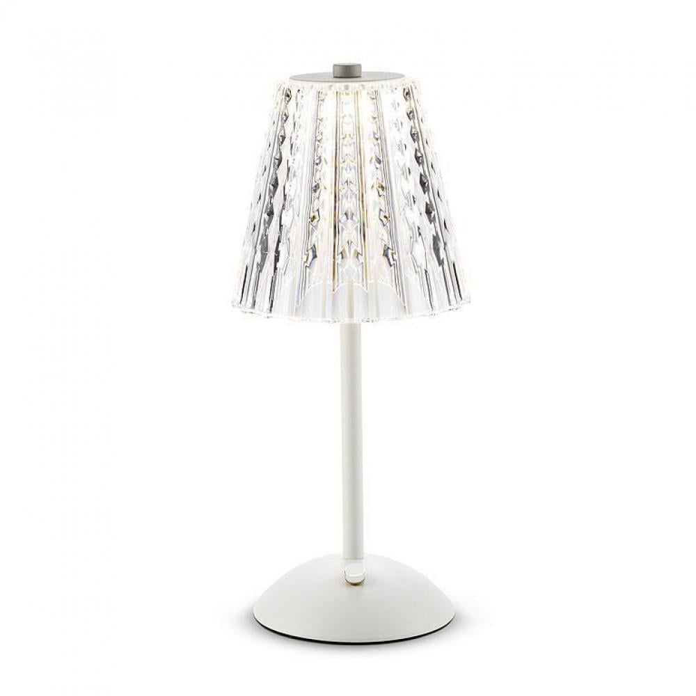 Picture of MDR Trading AB-27-TRILITE-098-WHT-Q01 Crystal Shade LED Table Lamp&#44; Clear & White