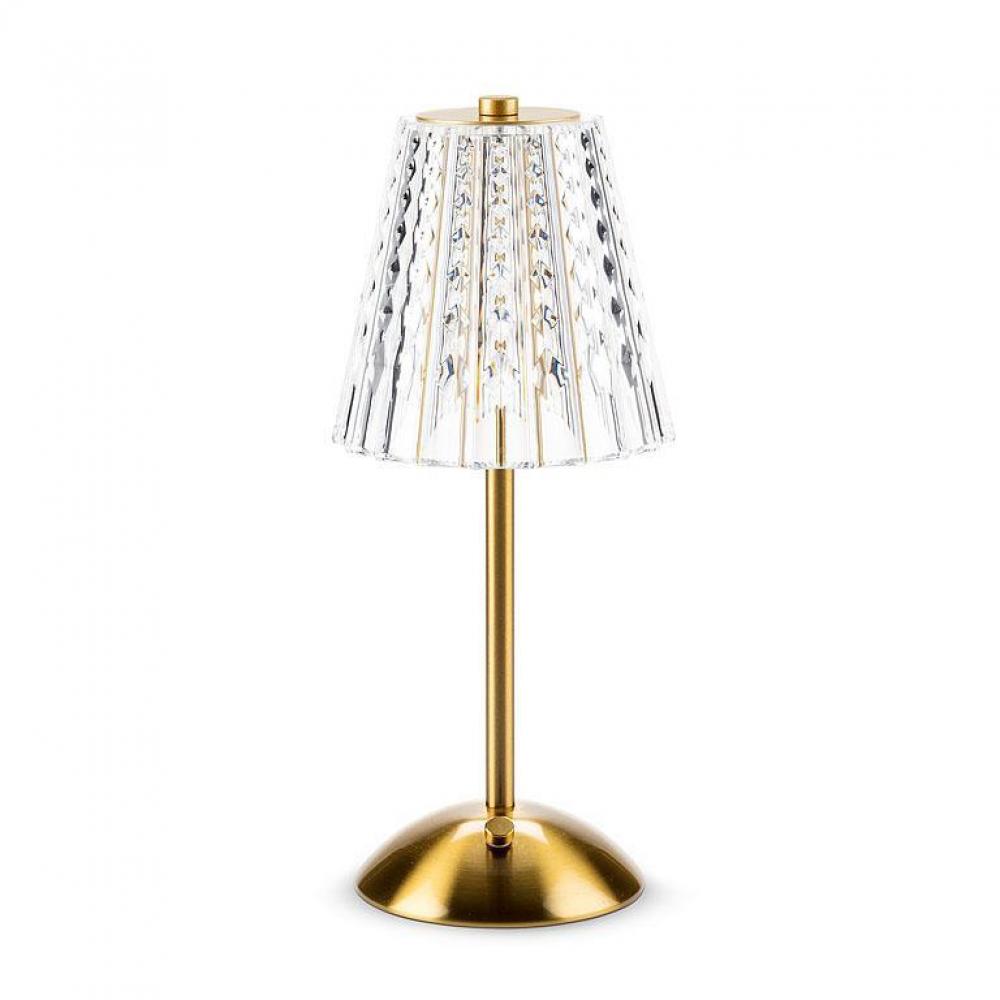Picture of MDR Trading AB-27-TRILITE-098-GOLD Crystal Shade LED Table Lamp&#44; Clear & Gold