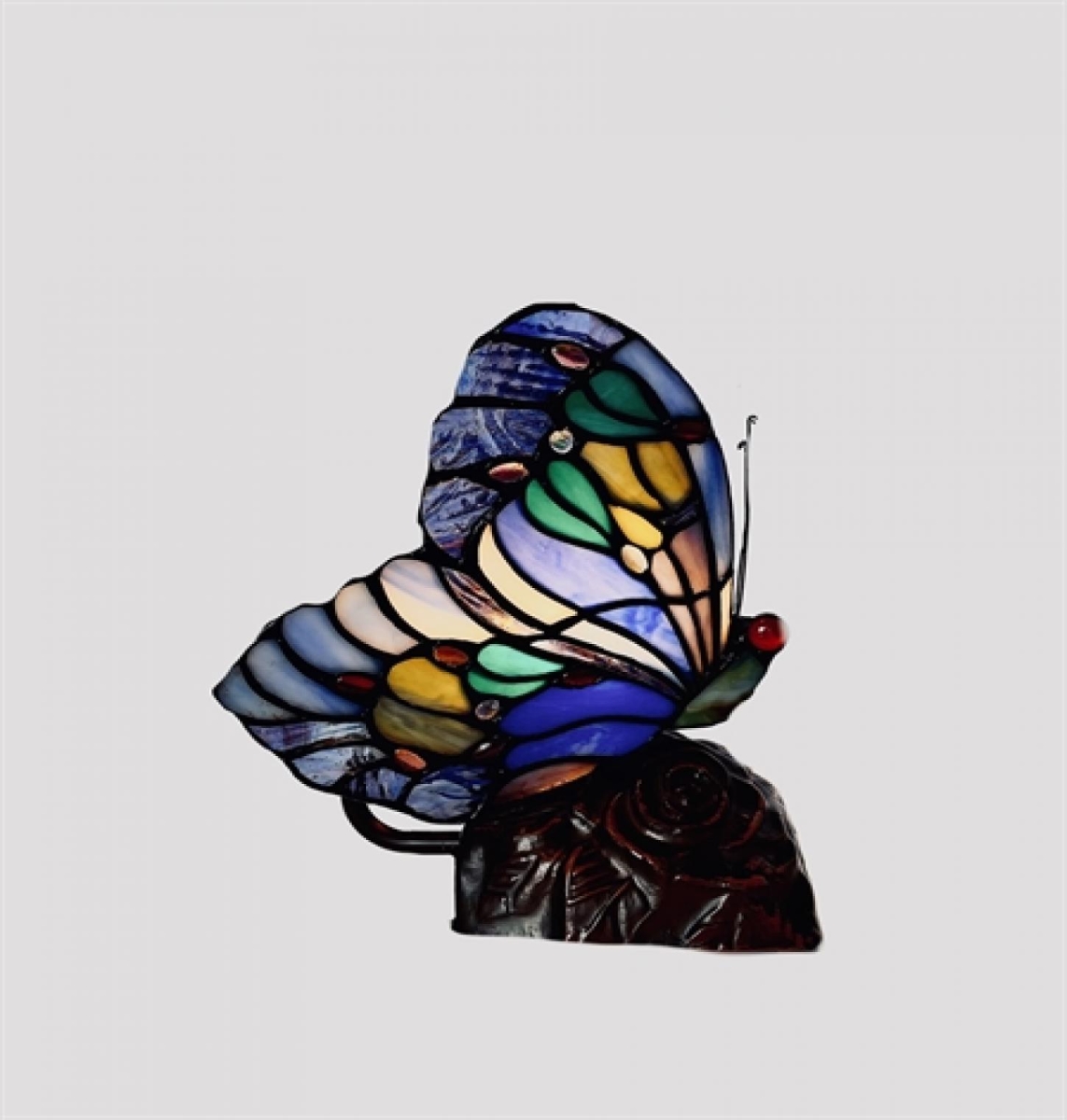 Picture of MDR Trading WT-NN07917 Multi Color Stained Glass Butterfly Accent Lamp
