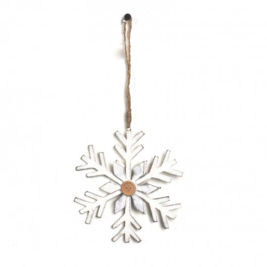 Picture of Hi-Line Gift HUS-008-W Wooden Snowflake Hanger