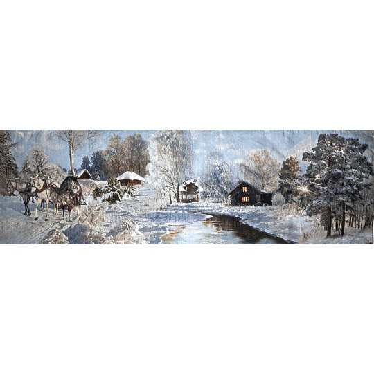 Picture of Hi-Line Gift TXPC-011 High Density Tapestry Picture WinterTea Time Lining on Reverse