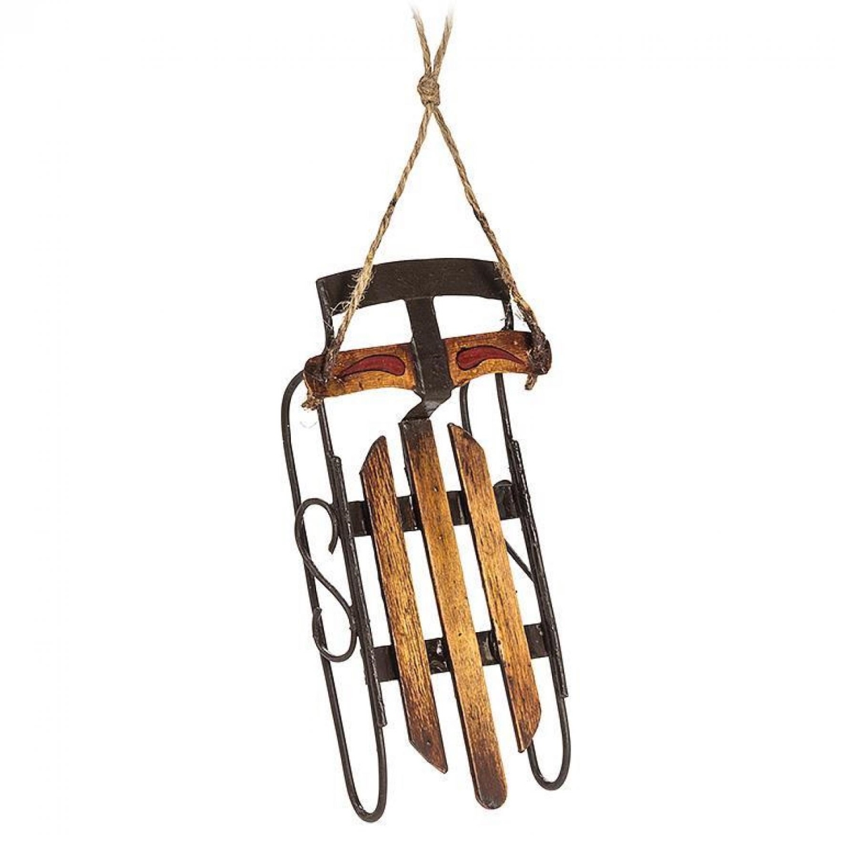 AB-27-LODGE-1131 5.25 in. Old Style Sled Ornament - Brown