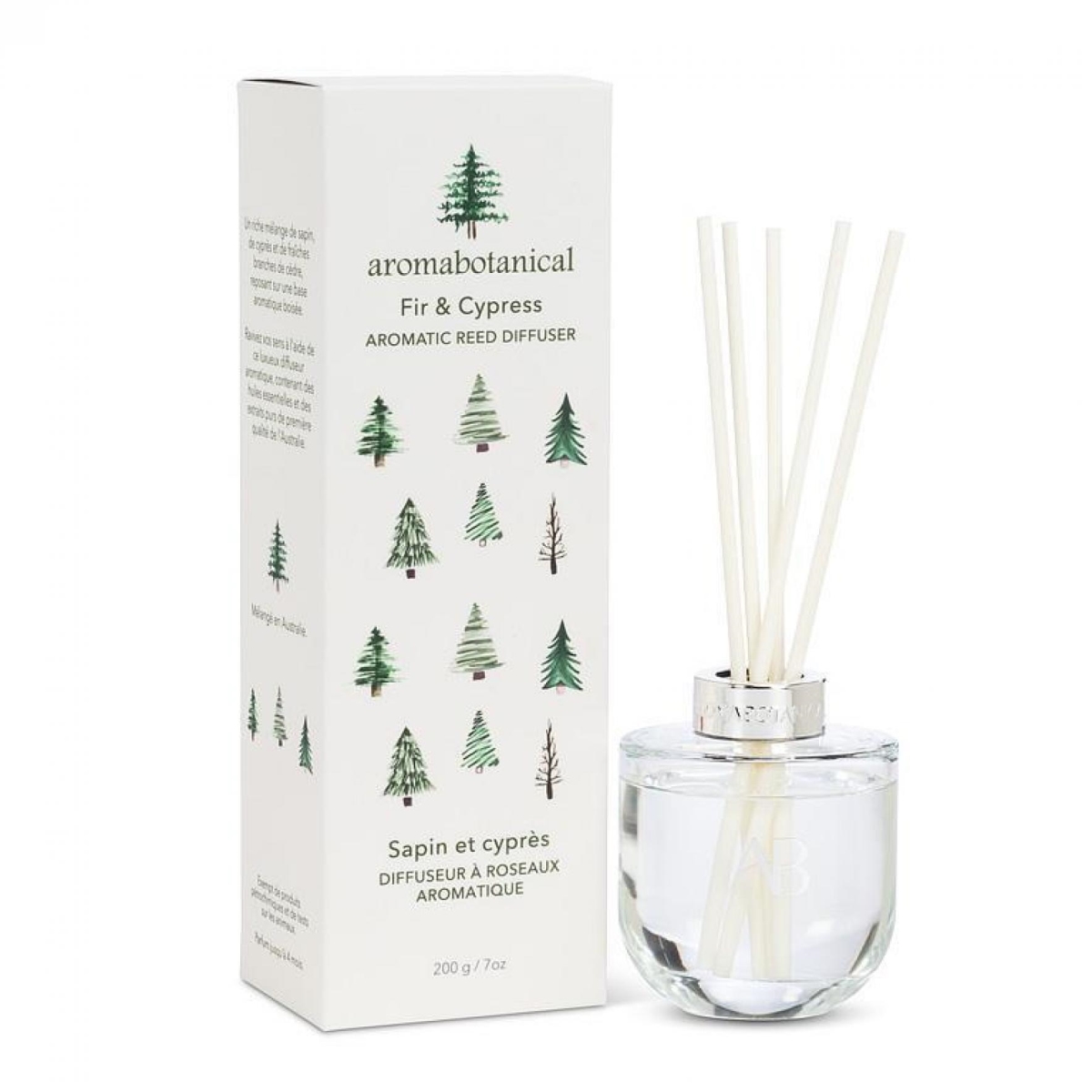 AB-16-AB-REED-FC 9 in. 200 ml Fir & Cypress Reed Diffuser - Clear