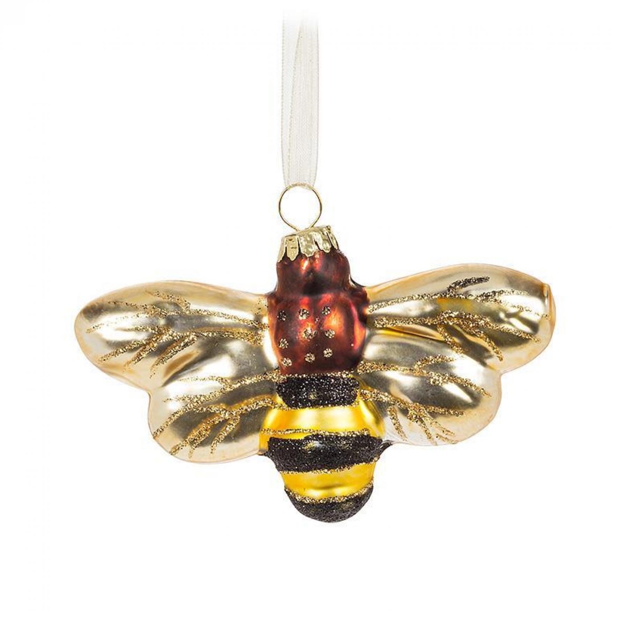 AB-18-WHIMSY-BEE-Q01 4 in. Classic Bee Ornament - Gold, Black & Yellow