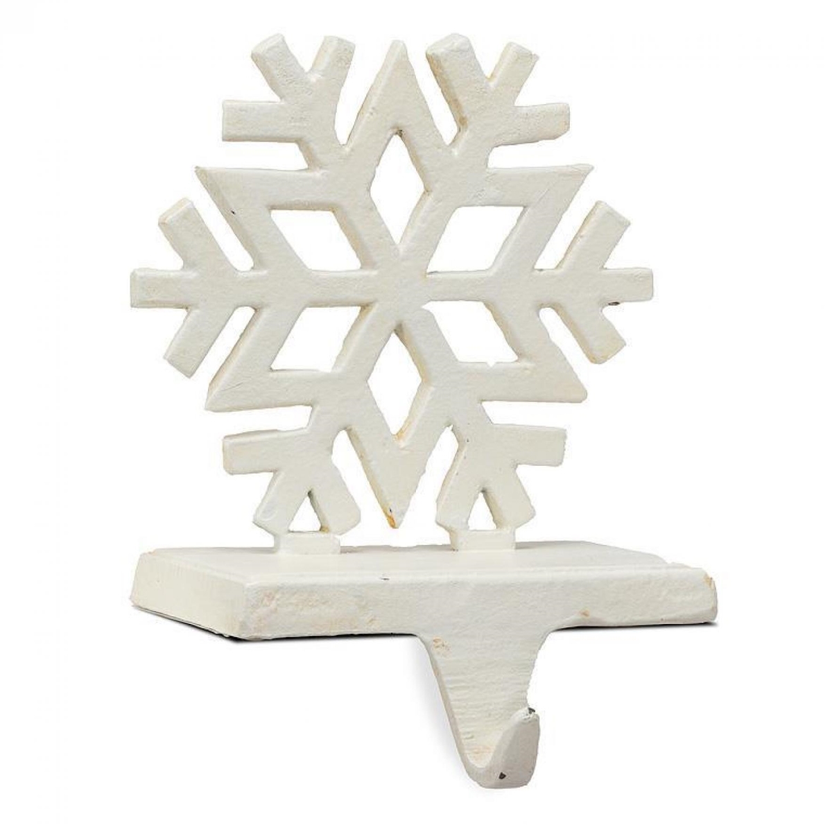 AB-27-FORGE-19-Q01 7 in. Antique Snowflake Stocking Holder - White
