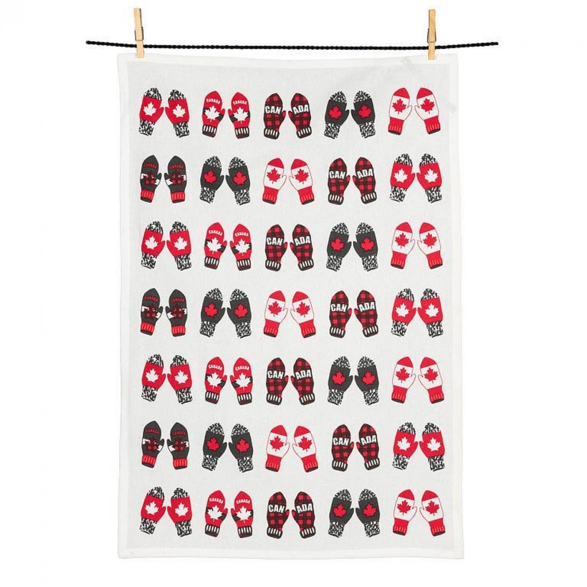 Picture of MDR Trading AB-56-KT-MITTENS 20 x 28 in. Canada Mitts Tea Towel - White, Red & Black