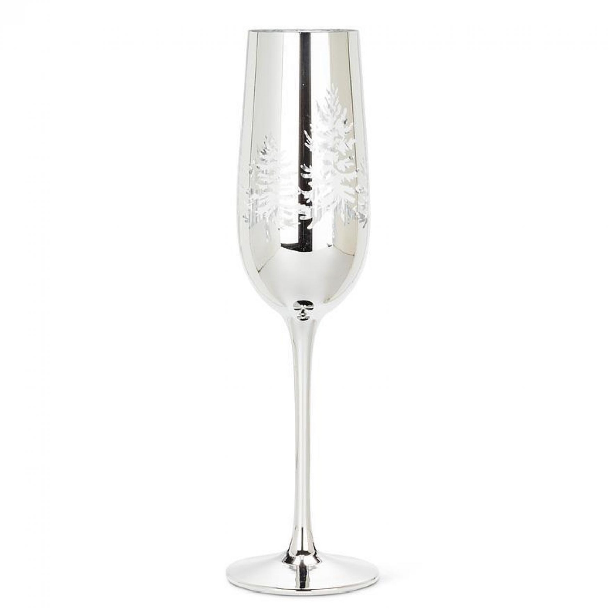 Picture of MDR Trading AB-27-TIMBER-FLUTE-Q01 10 in. 8 oz White Winter Trees on A Flute Glass - Silver