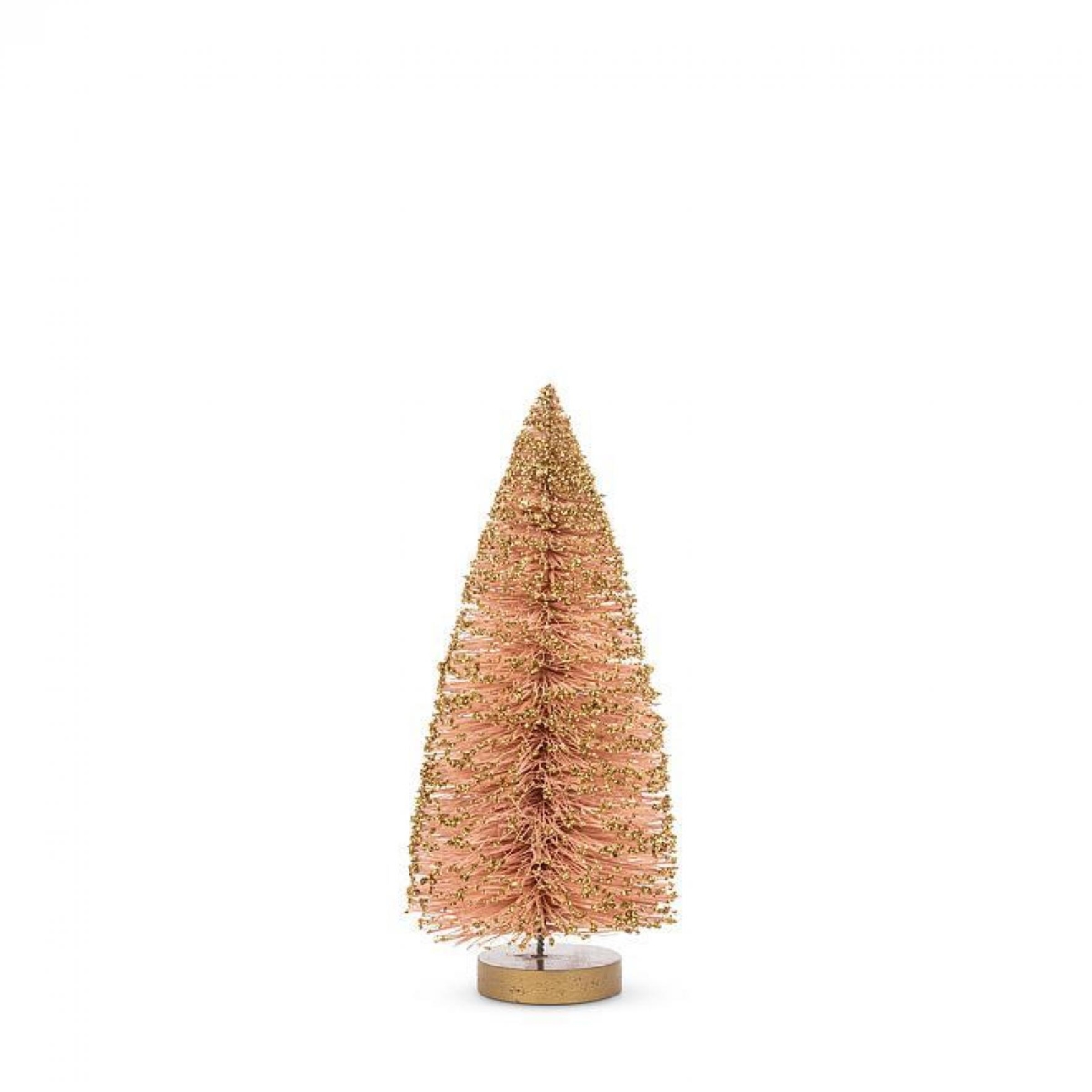 AB-27-GLINT-SM-PNK-Q01 6 in. Glitter on A Brush Tree Figurine - Pink & Gold - Small