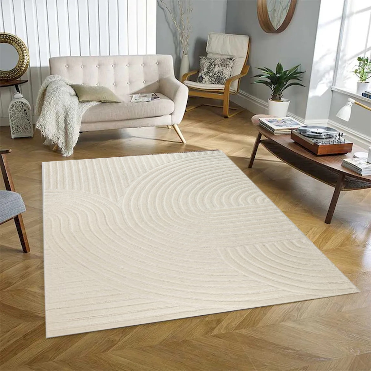 VA-MON-91-130 Montreal Hand Tufted Off White Rug 9'X12'