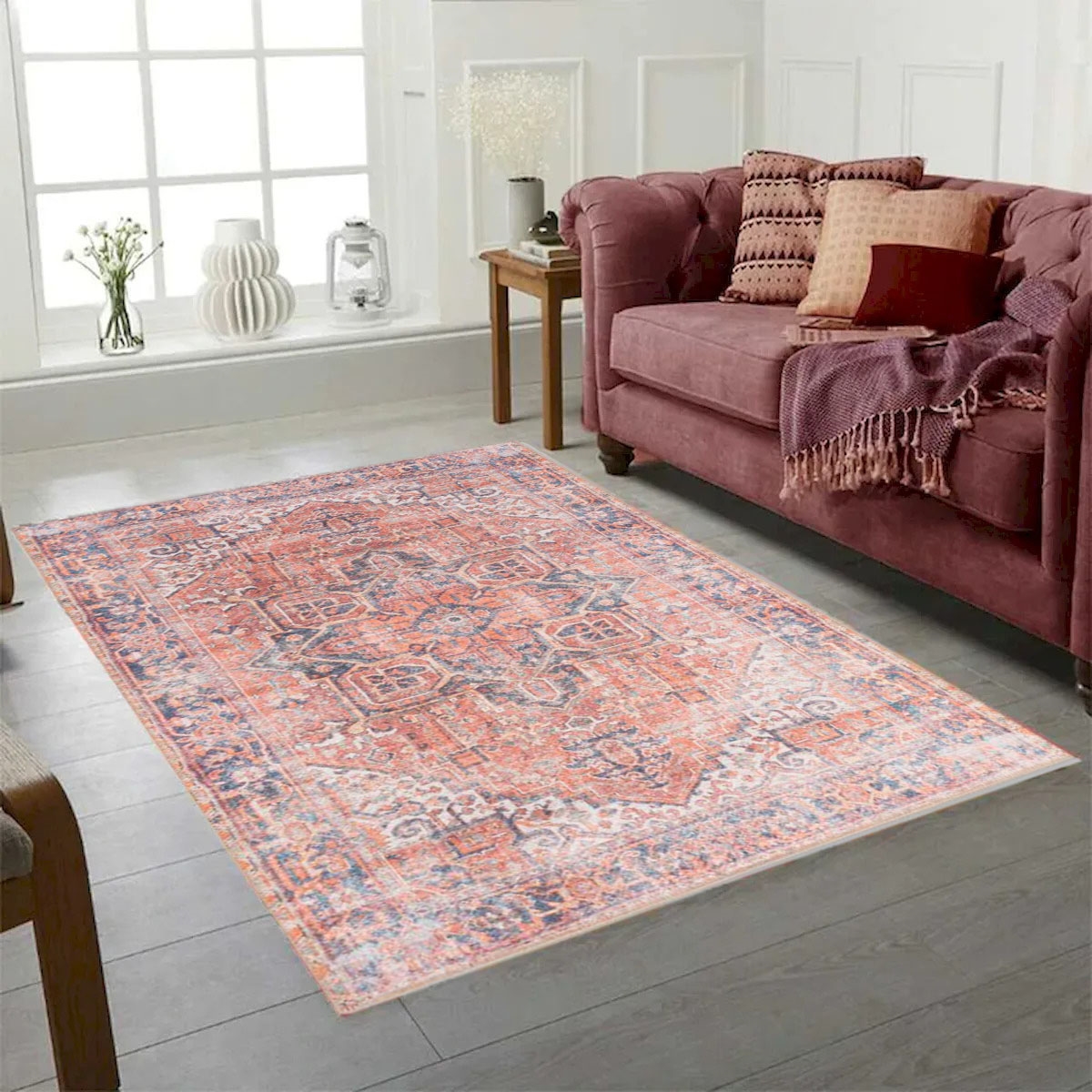 VA-AUR-91-1403 Aura Red And Blue Multi Patterned Area Rug 9'X12'