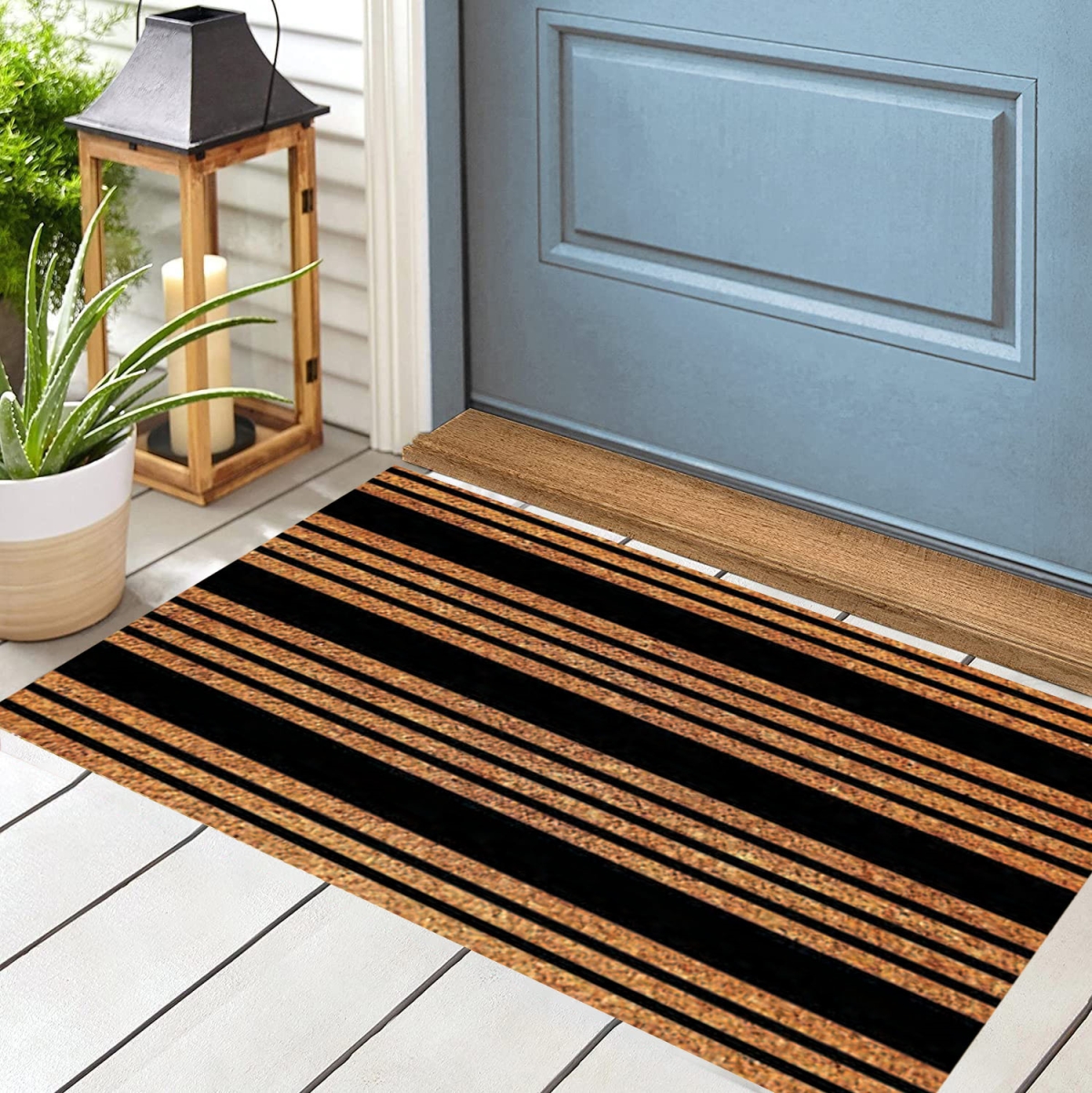 VA-DMC-1848-NIV22 Black Stripes Coir Doormat 18'X48'