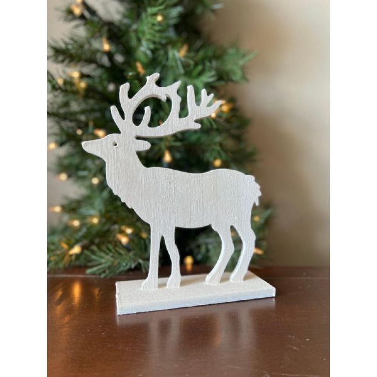 AP-CDL872MSM_Q01 White Reindeer On A Stand Christmas Decor