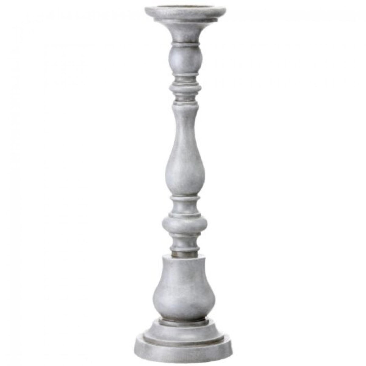 CM-RT300GY_Q01 Gray Resin Pillar Candle Holder