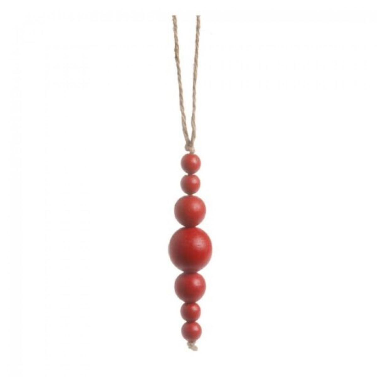 CM-OM310RD_Q01 Red Wooden Bead Finial Ornament