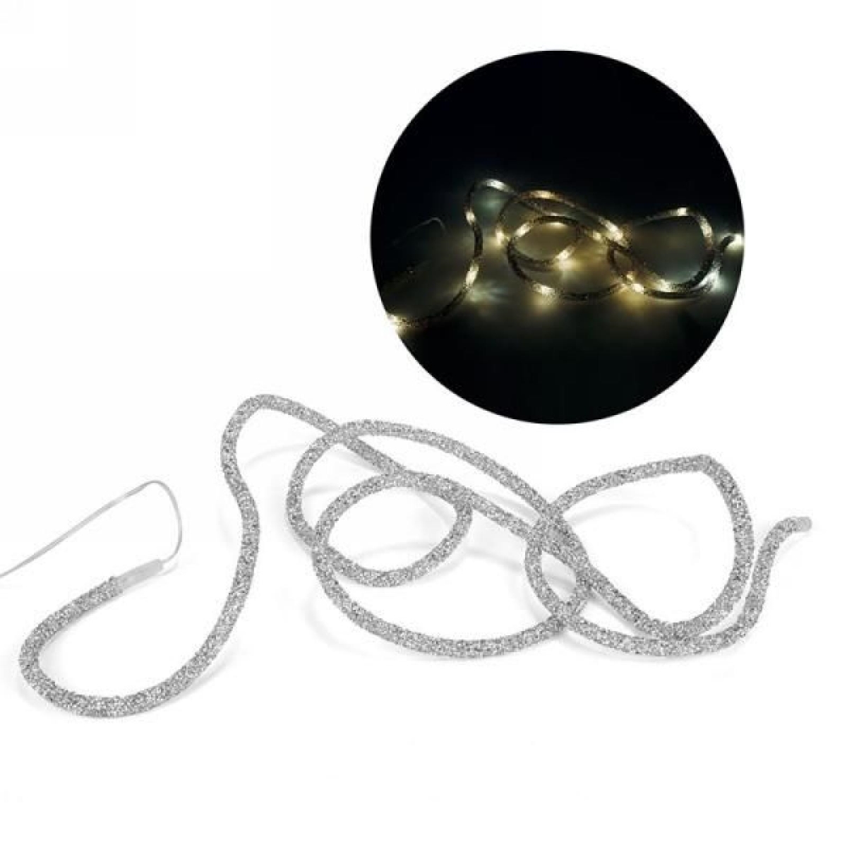 AP-LT80SL_Q01 Illuminated Silver Garland Light String