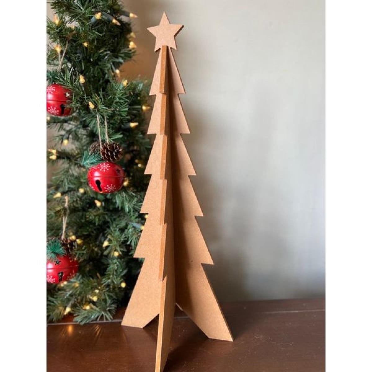 AP-CDL909BR24_Q01 Brown With Star Top Tree Christmas Decor