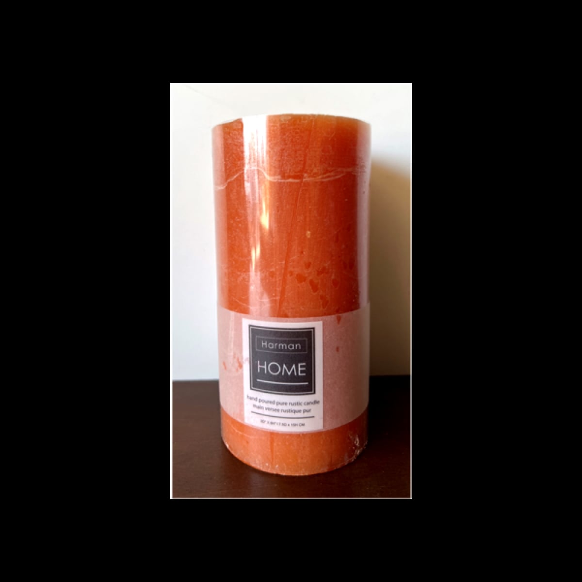 AP-CNDL210RG36_Q01 Orange Hand Poured Pillar Candle