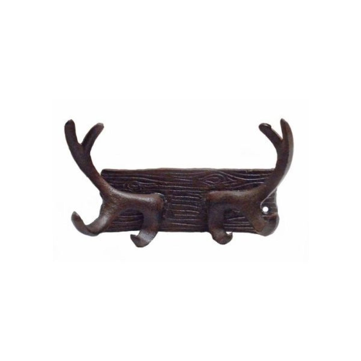 AP-CIR987H_Q01 Cast Iron Antlers On A Wood Look Background Wall Hook