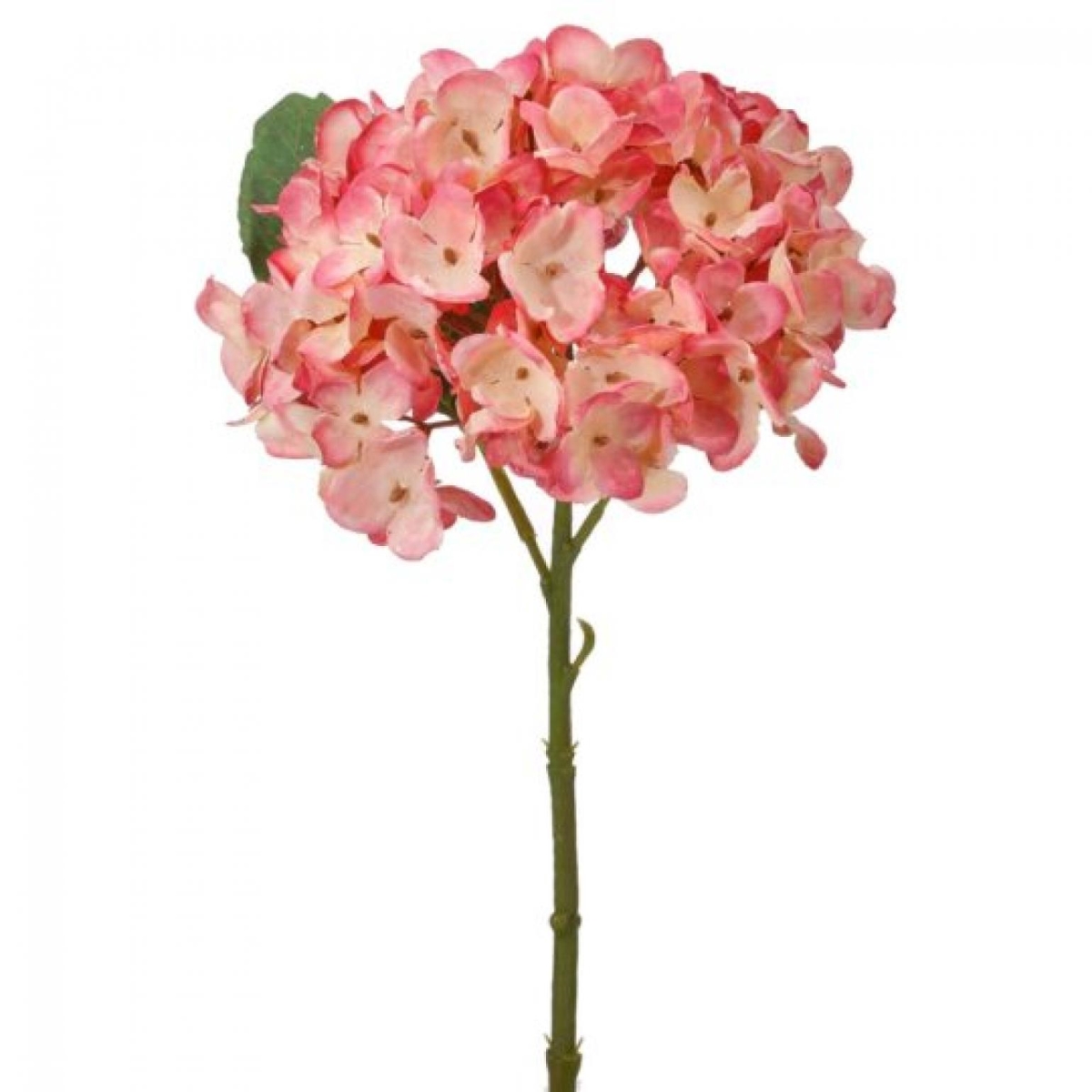 CM-RT318CP_Q01 Cream And Pink Dried Look Hydrangea Pick Artificial Flower