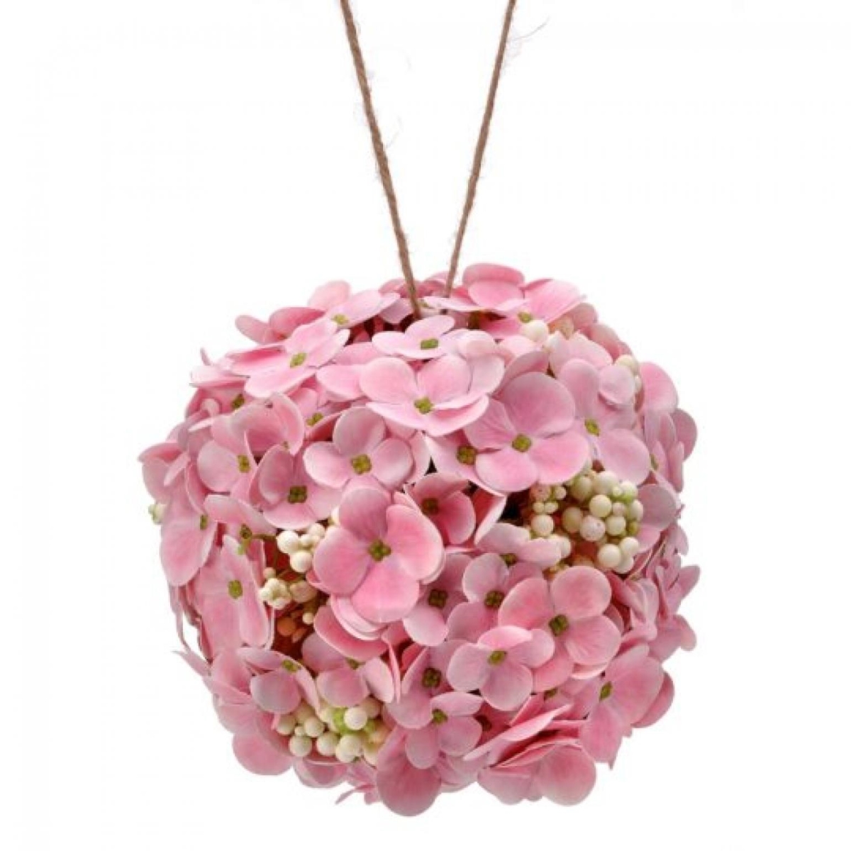 CM-RT341PK_Q01 Pink Hydrangea With Berries Hanging Ball Artificial Flower