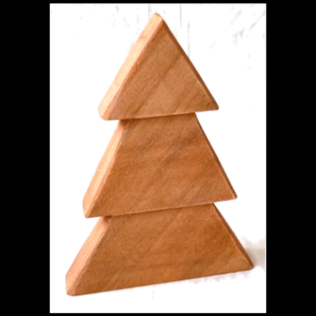 AP-CDL903BR10_Q01 Brown Wood 3 Tier Tree Christmas Decor