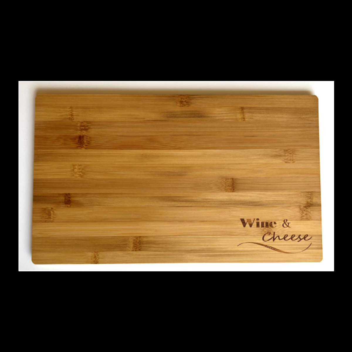 Picture of MDR Trading Inc. AP-CCB330T16_Q01 Rectangular Bamboo With Stamped 'Wine And Cheese' Cutting Board