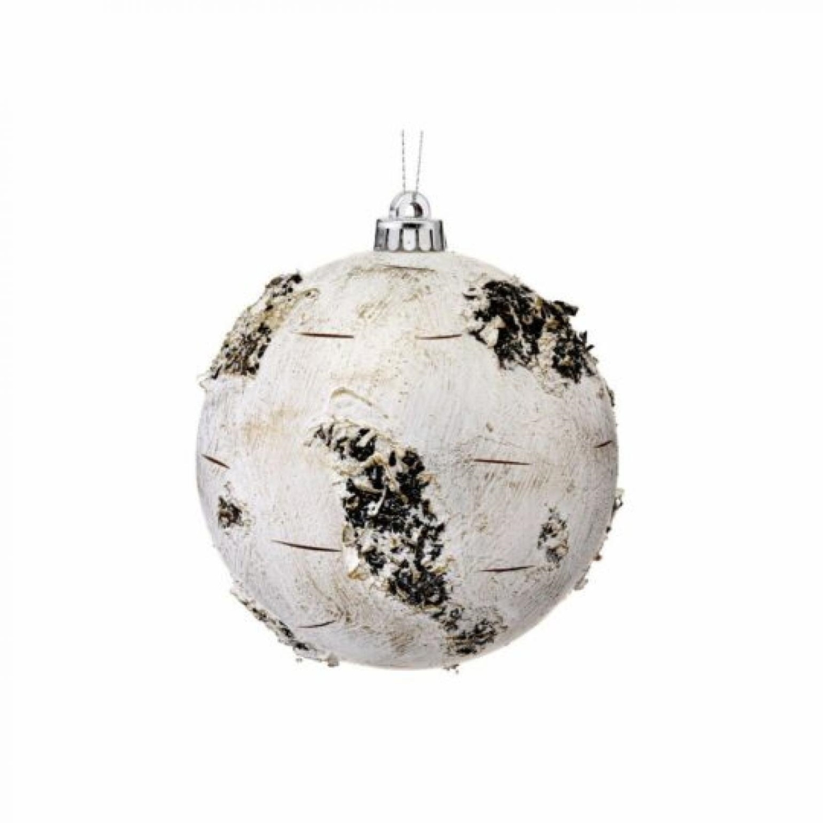 CM-RT403NA Set Of 2 Birch Bark Look Ball Ornaments