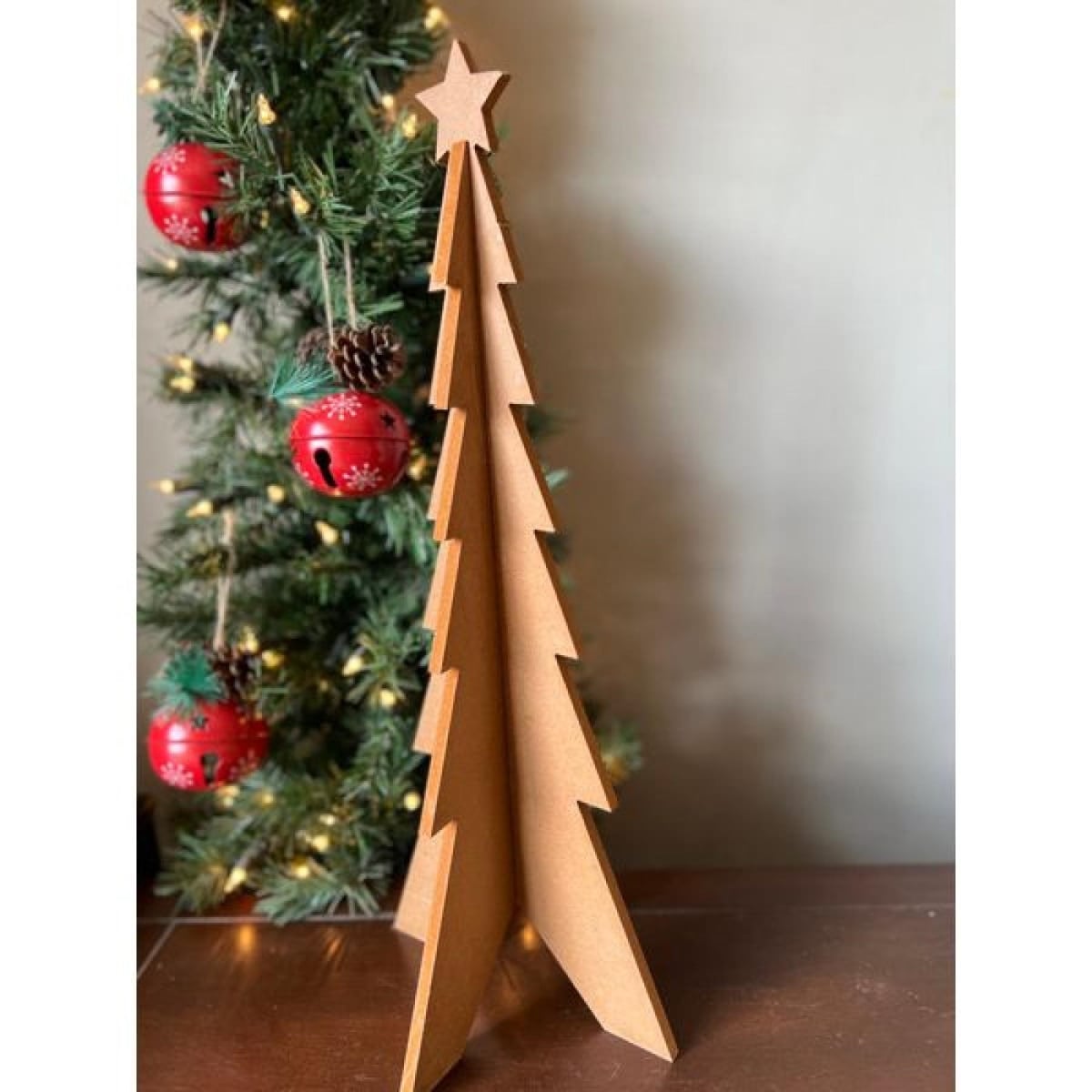 AP-CDL908BR20_Q01 Brown 3D Tree With Star Top Christmas Decor
