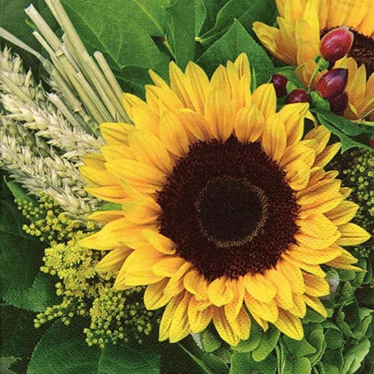 AP-NAP1109 Pack Of 20 Luncheon Size SunflowerPattern Napkins