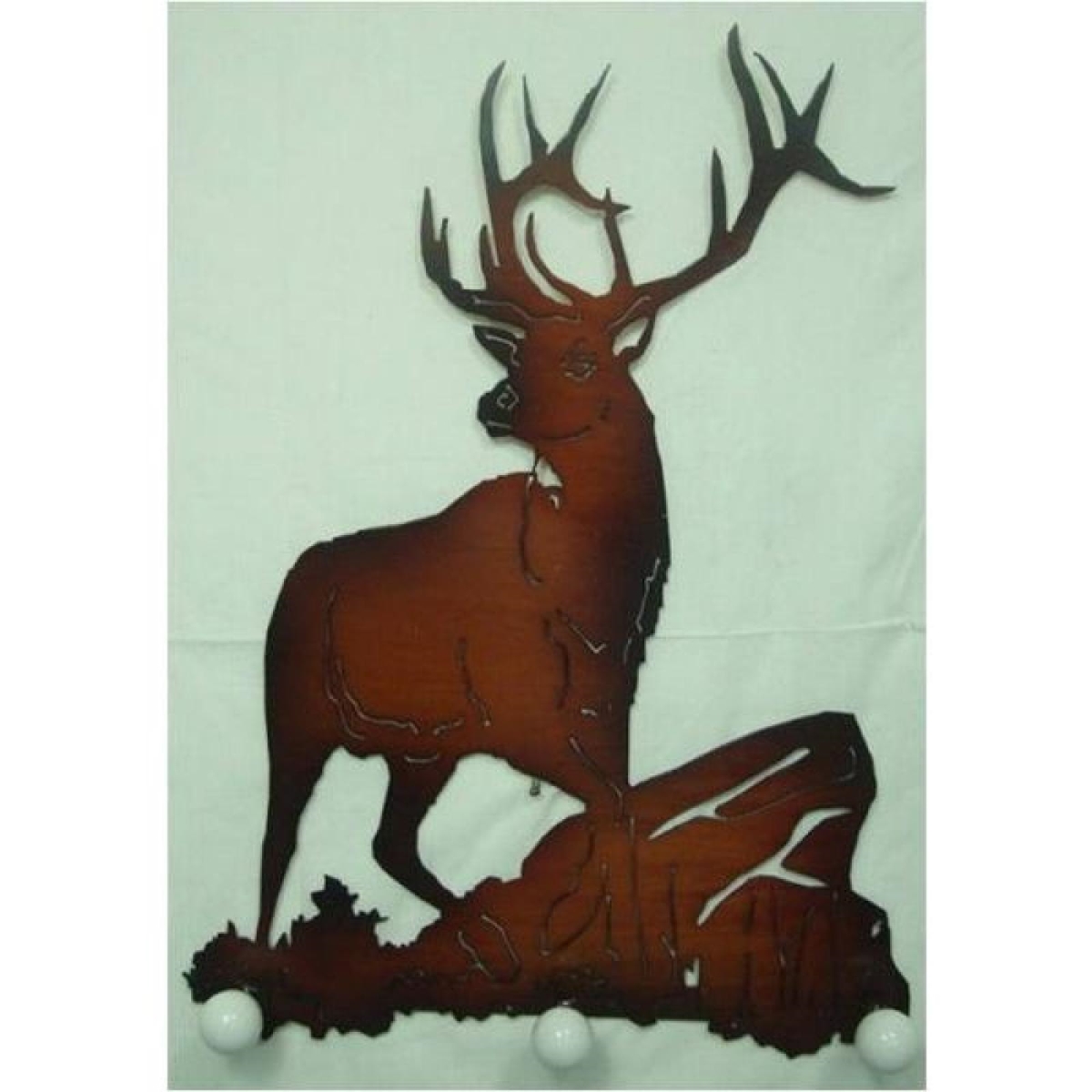 AP-CM314DR_Q01 Deer Standing On A Rock Metal Wall Decor
