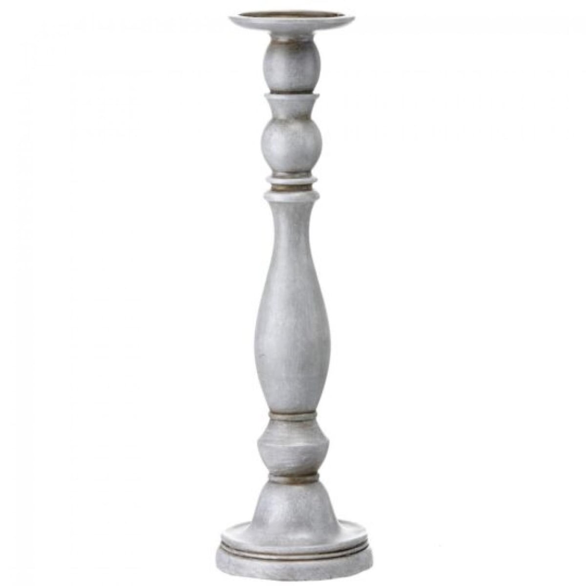 CM-RT299GY_Q01 Gray Resin Pillar Candle Holder
