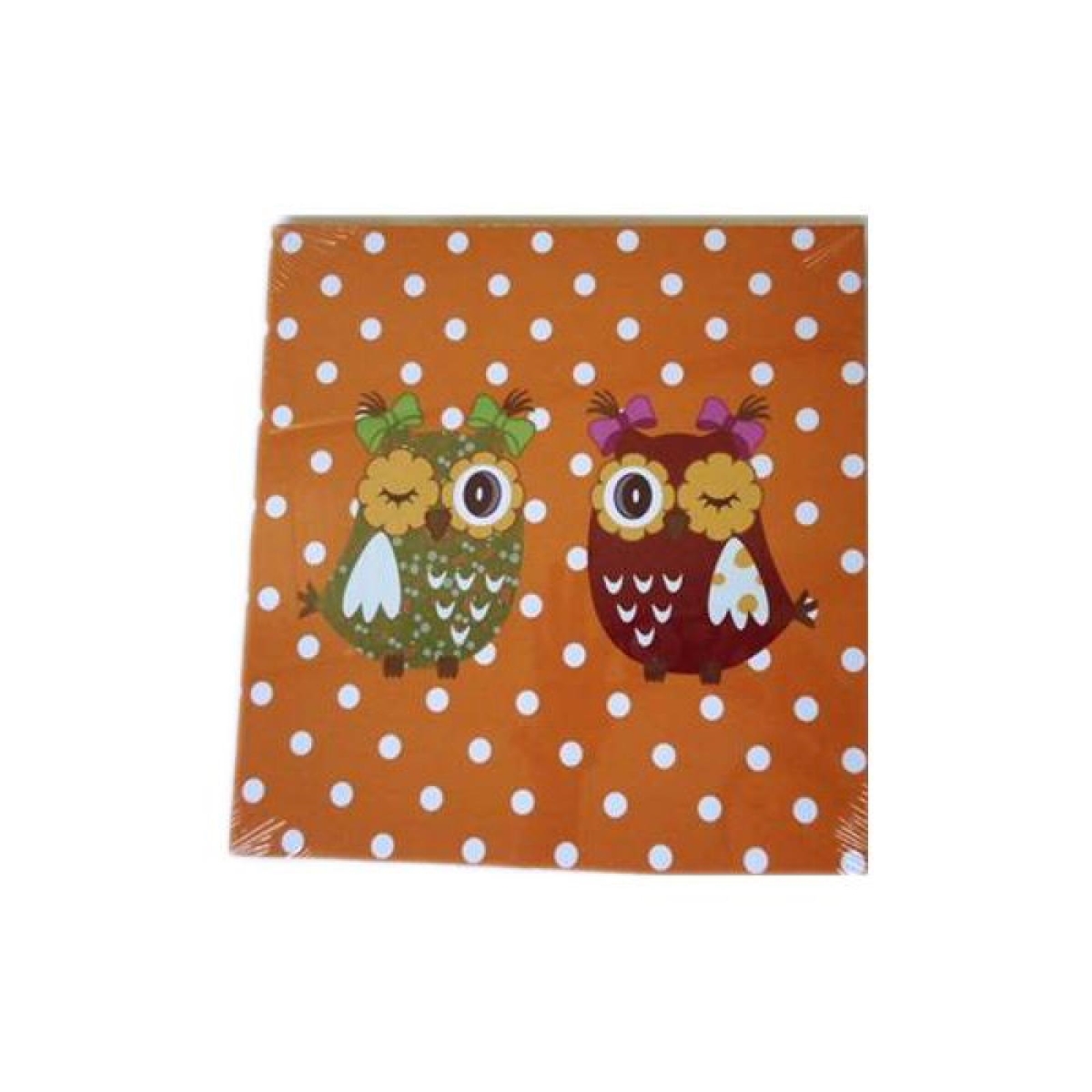 AP-CV209C_Q01 Two Owls On A Polka Dot Background Canvas Wall Decor