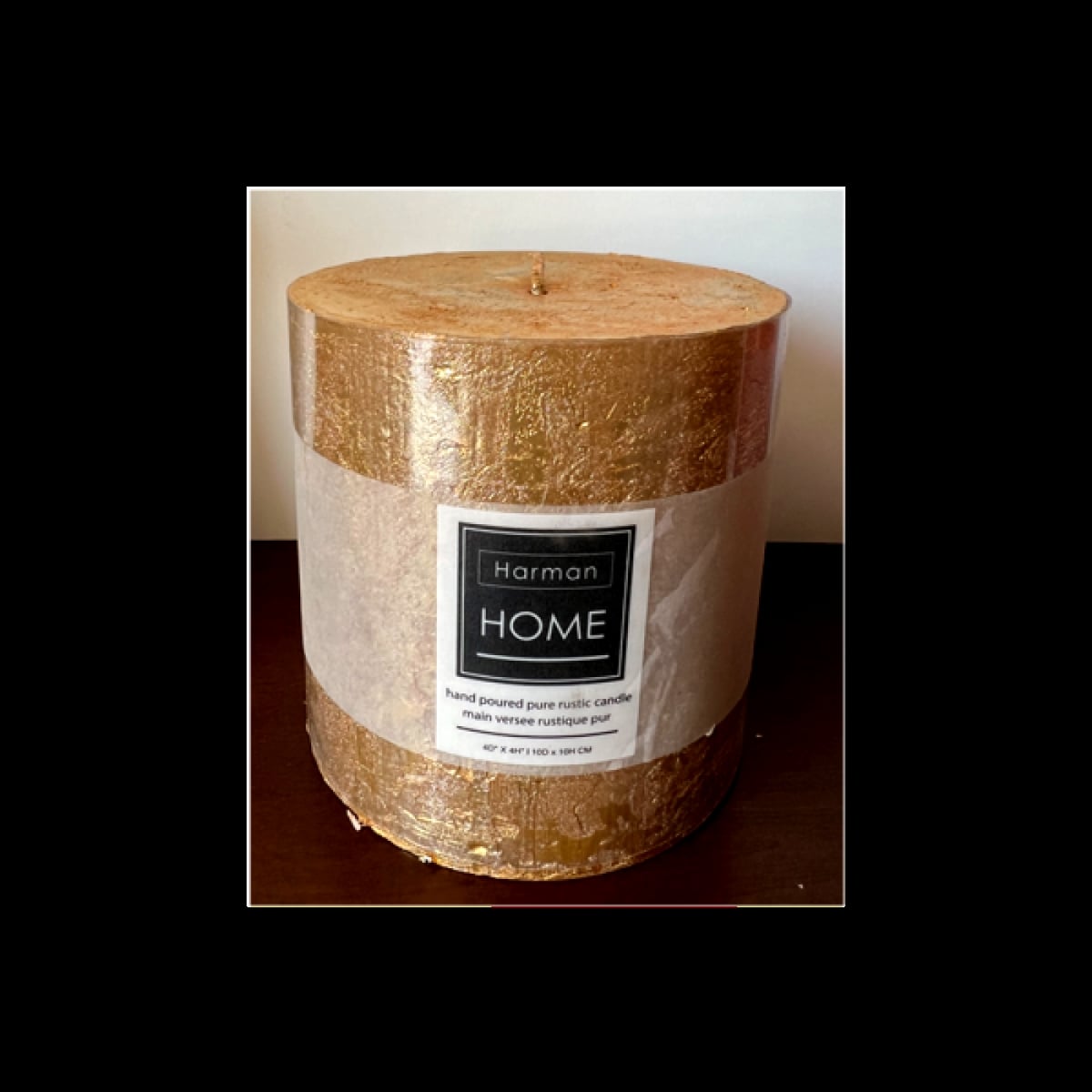 AP-CNDL224GD44_Q01 Gold Pillar Hand Poured Candle