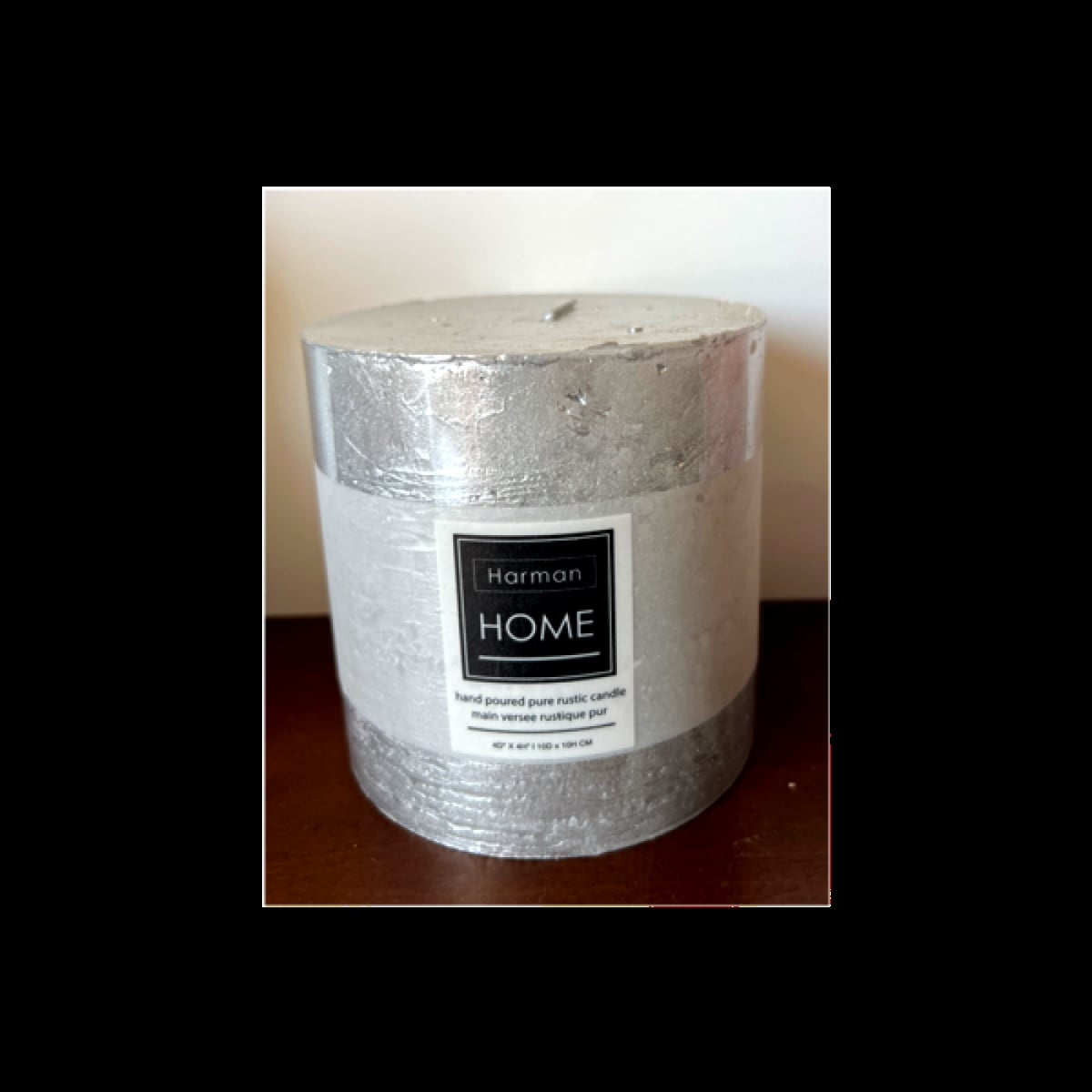 AP-CNDL222SL44_Q01 Silver Pillar Hand Poured Candle