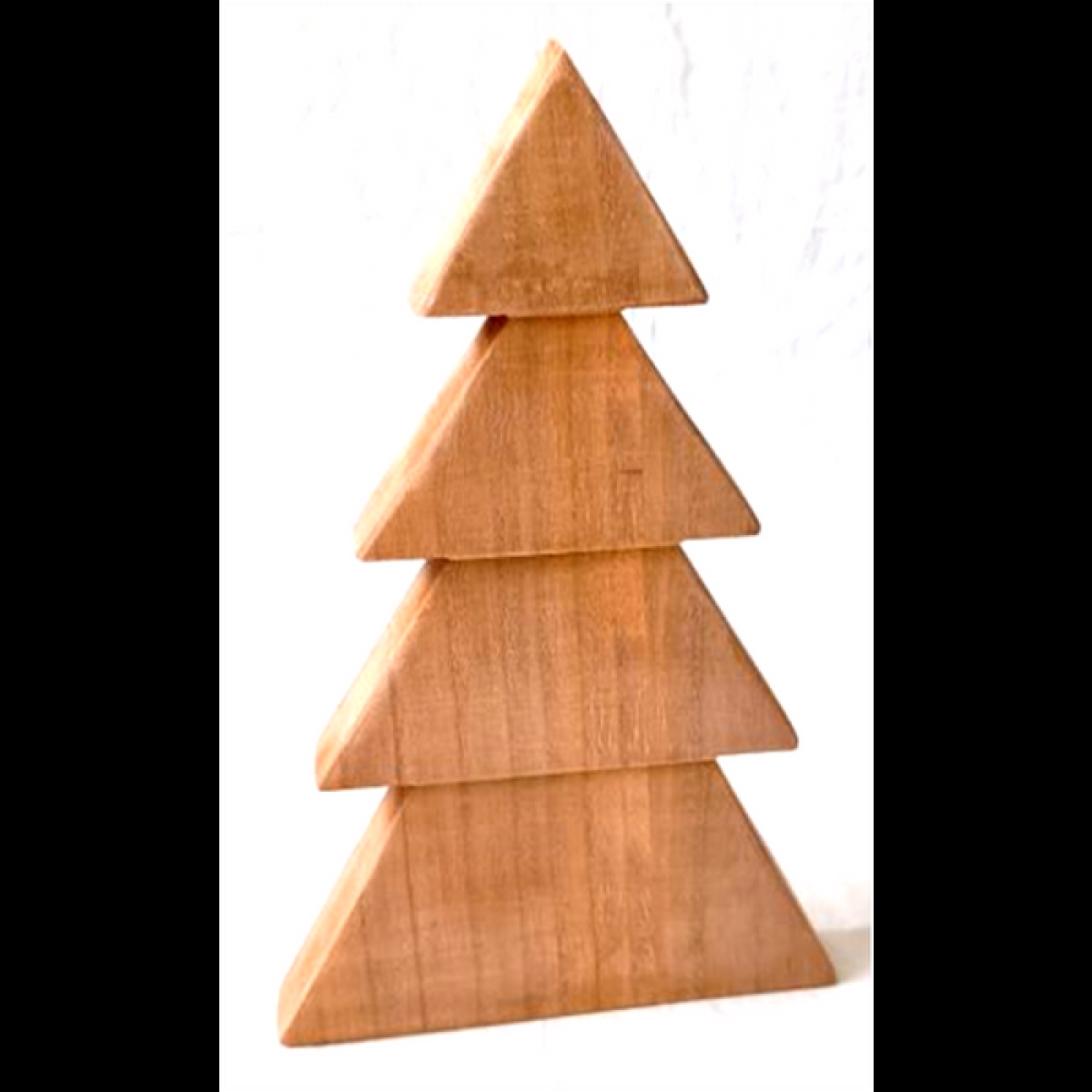 AP-CDL904BR14_Q01 Brown Wood 4 Tier Tree Christmas Decor