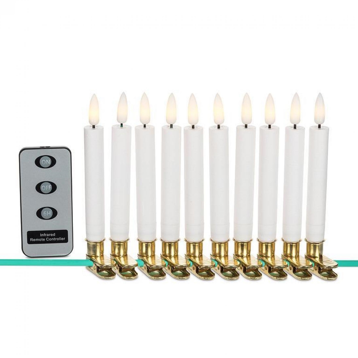 AB-27-TREELITE-255 Set Of 10 Led Clip On Christmas Tree Candle