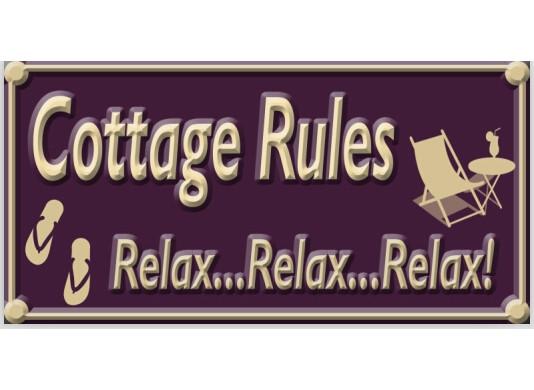 IV-W14-GT067 Cottage Rules Vintage Metal Wall Decor