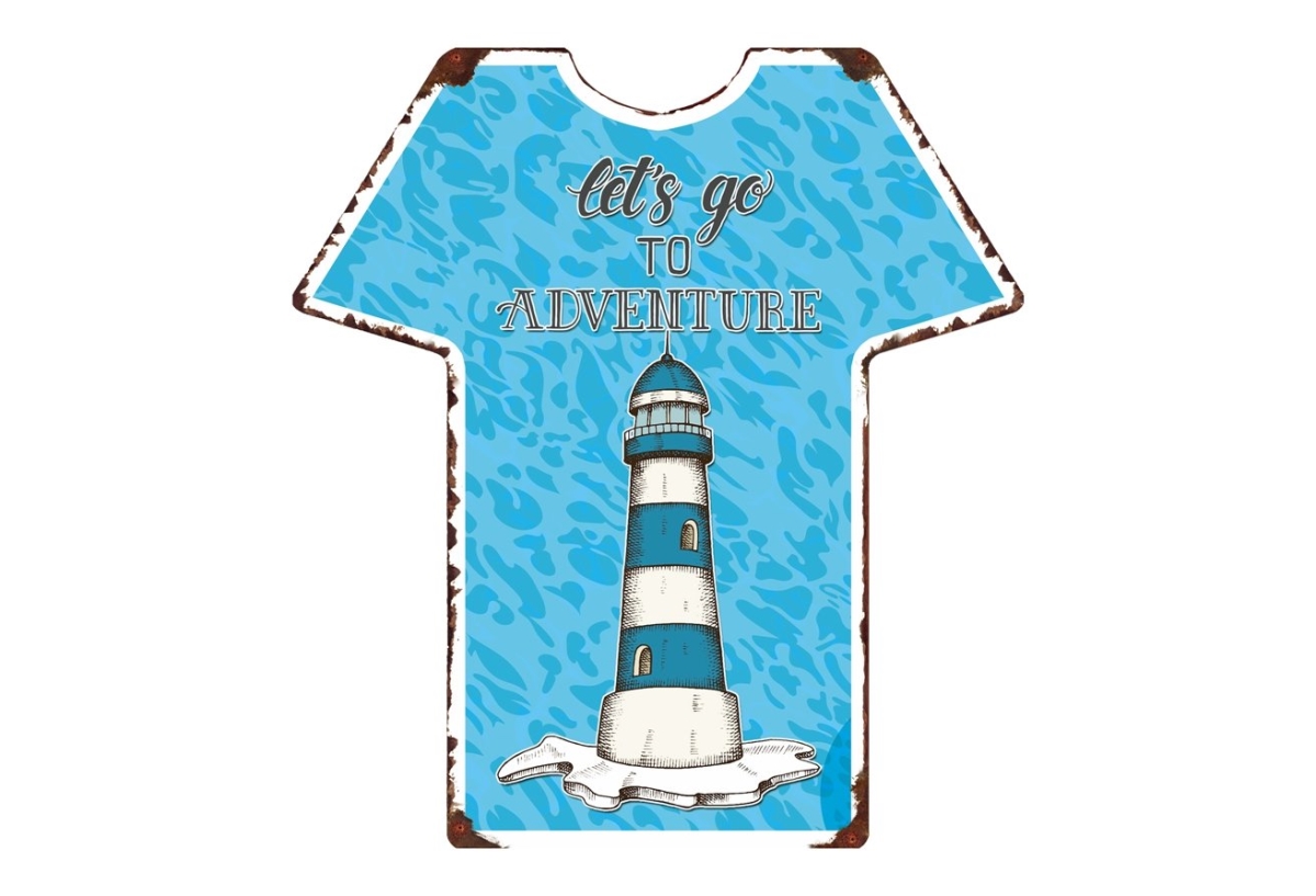 IV-W18-GT172 Lighthouse Metal T-Shirt Wall Decor