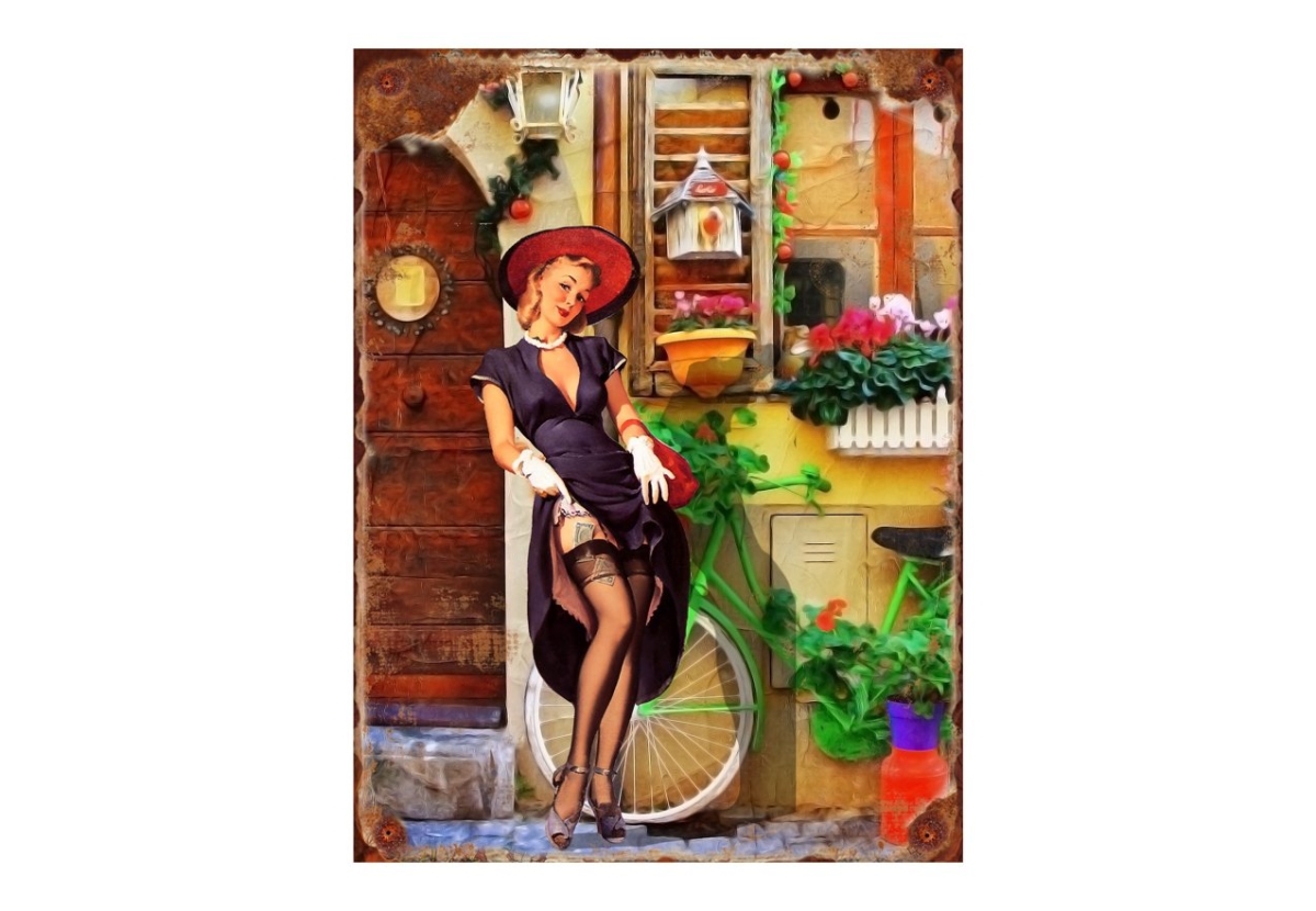 Vintage Lady Metal Wall Decor