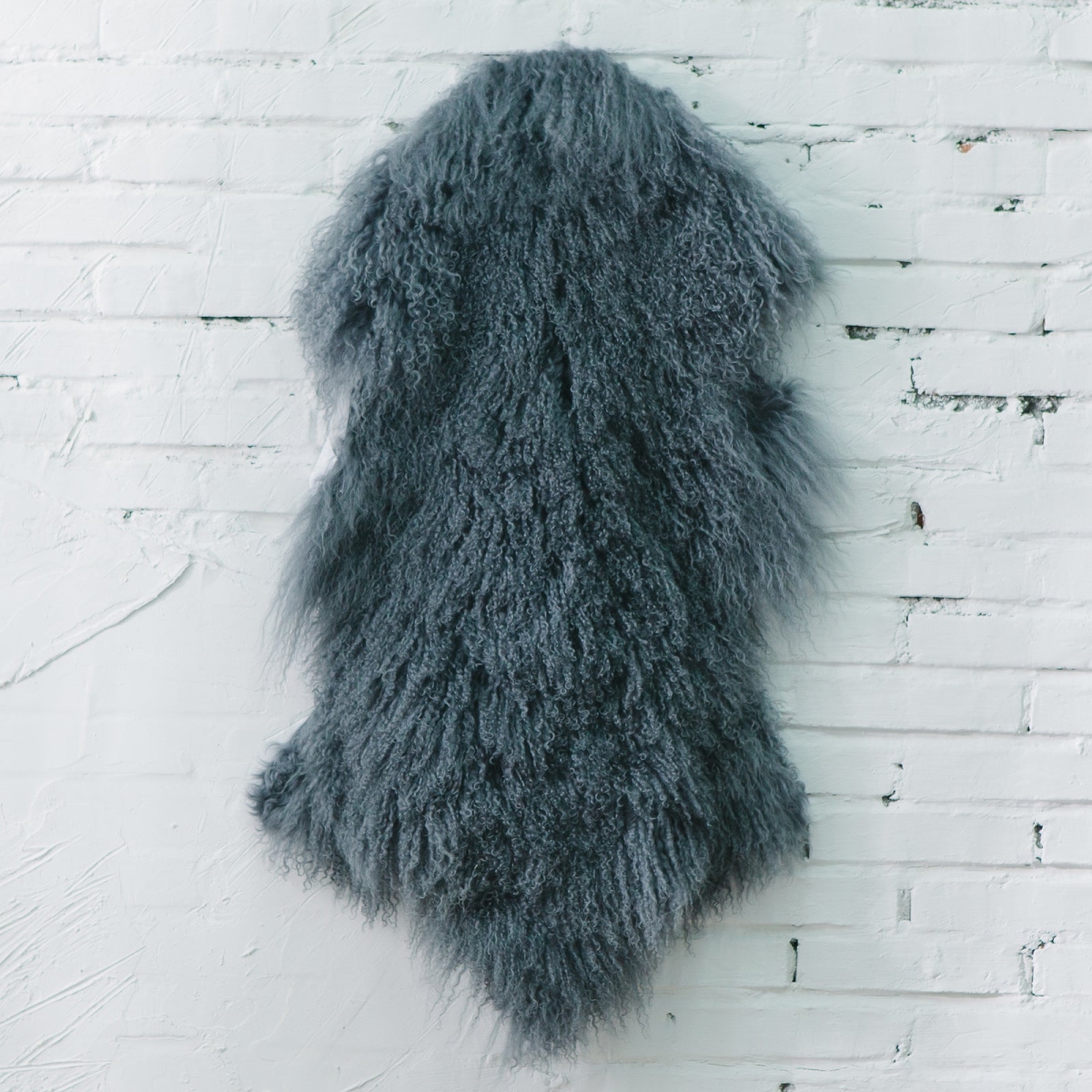 Gray Mongolian Lamb Fur Rug