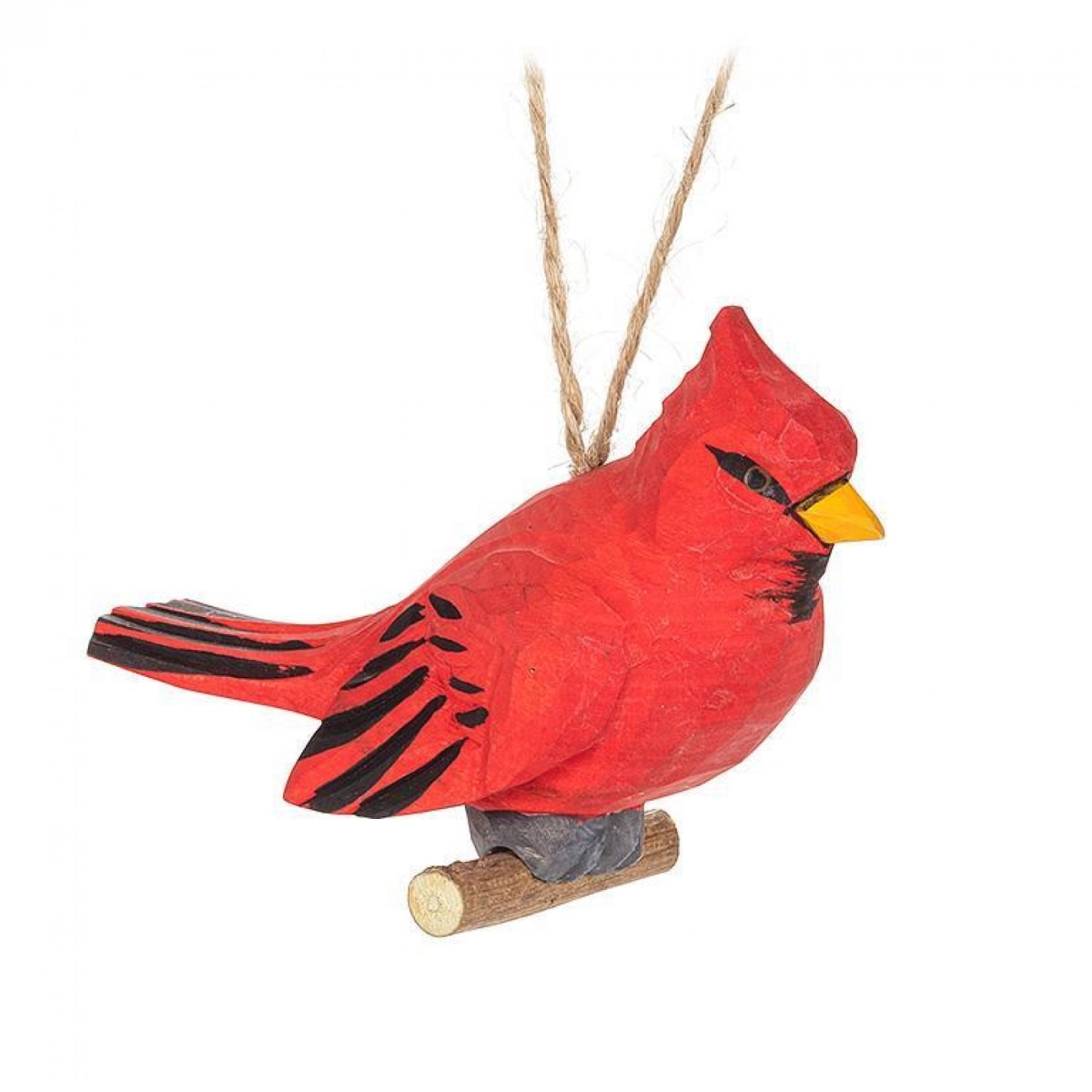 AB-27-LODGE-1176 Carved Cardinal On A A Branch Ornament