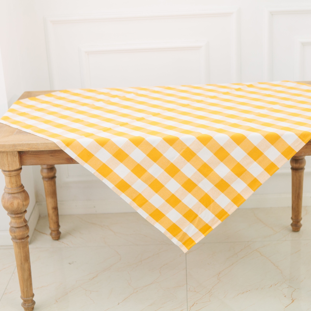 Picture of MDR Trading Inc. HU-BC5050NTYW Yellow And White Buffalo Check Tablecloth