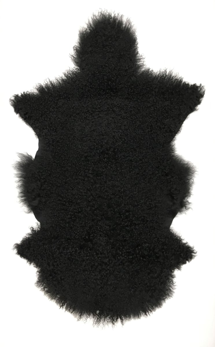 HU-MU2440JYBK Black Mongolian Lamb Fur Rug