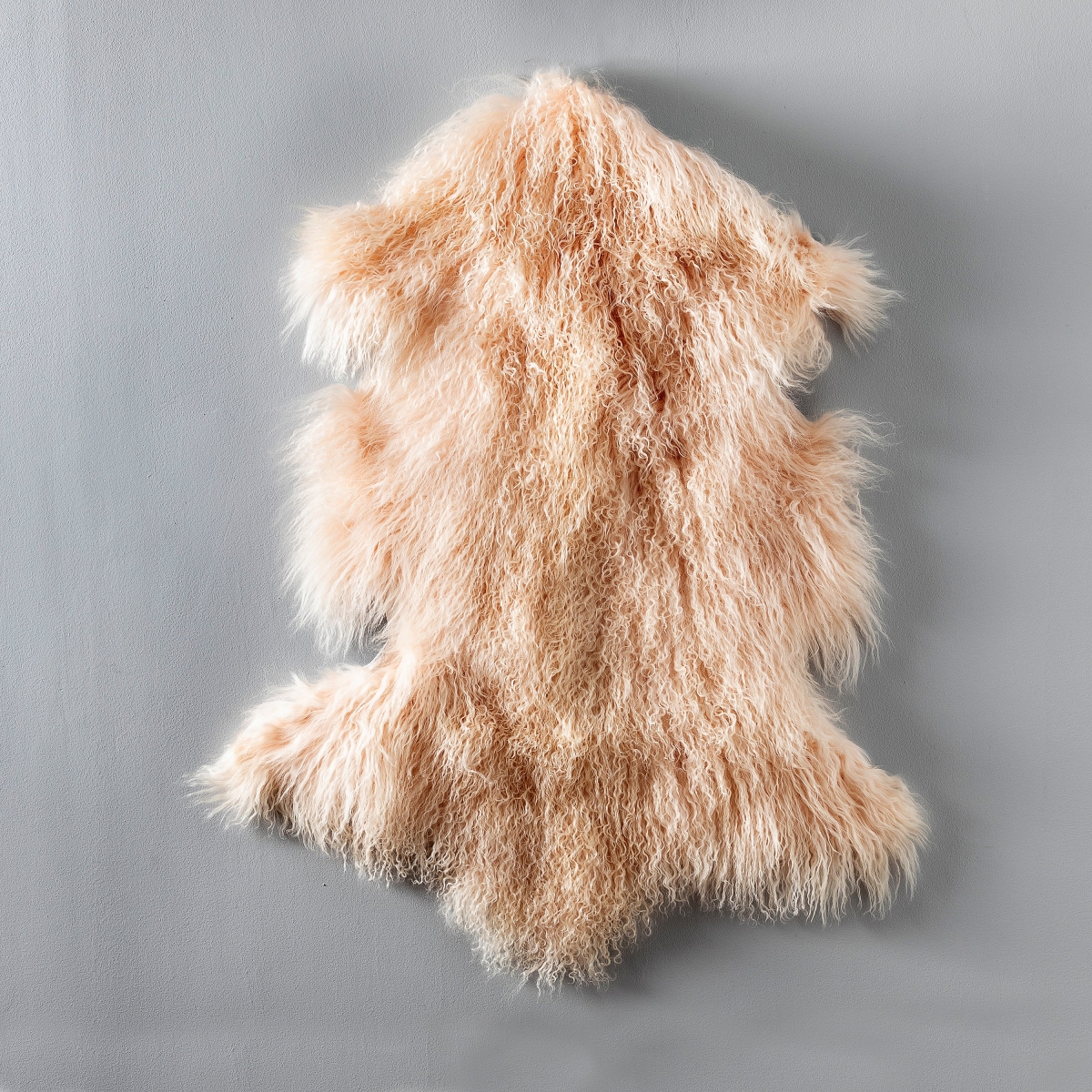 Pink Mongolian Lamb Fur Rug