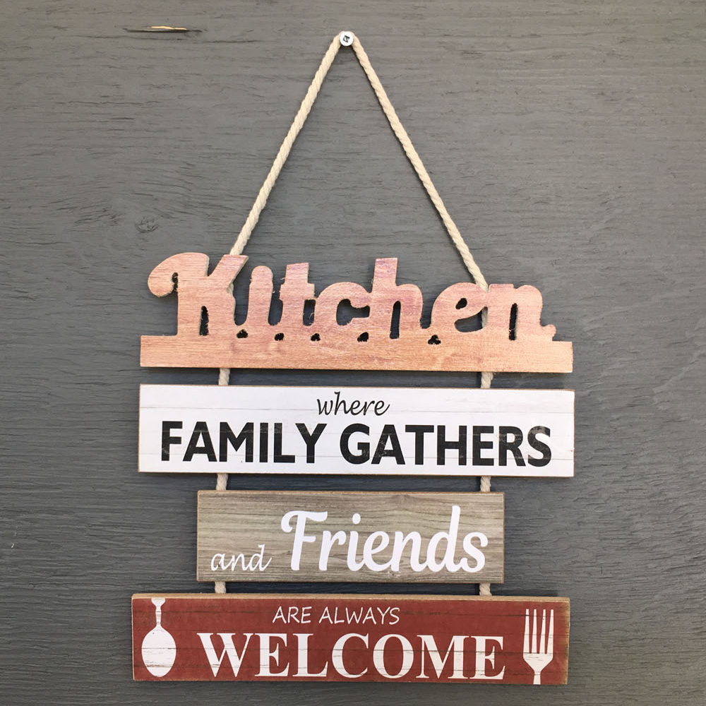 IV-W19-GPB003 Kitchen Chain Sign Wood Wall Decor